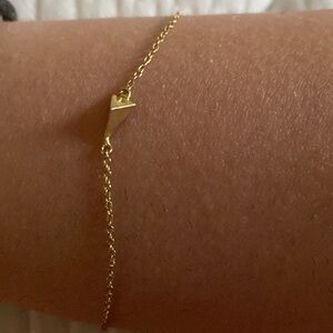 Minimalist pyramid sterling silver bracelet